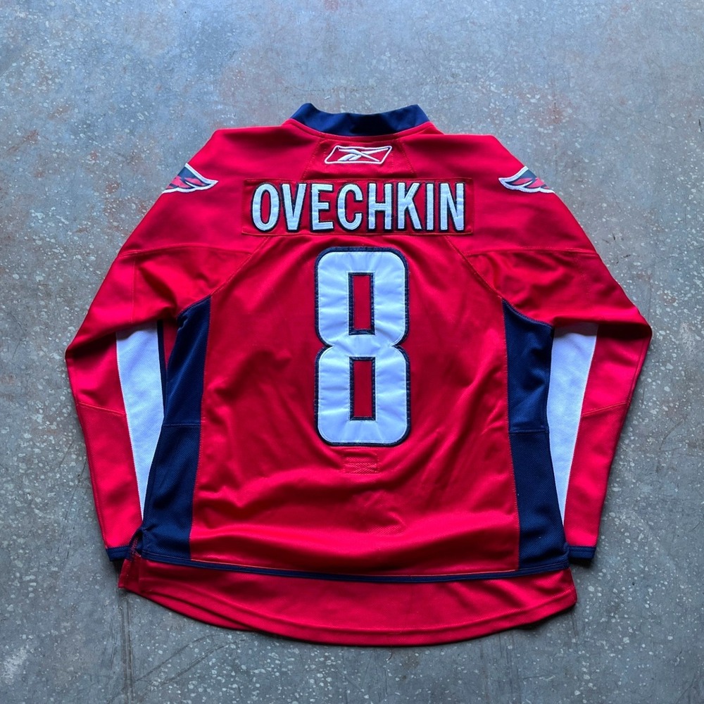 Reebok Washington Capitals Ovi 8 Alex Ovechkin Hockey Jersey Men's Size 50 Red